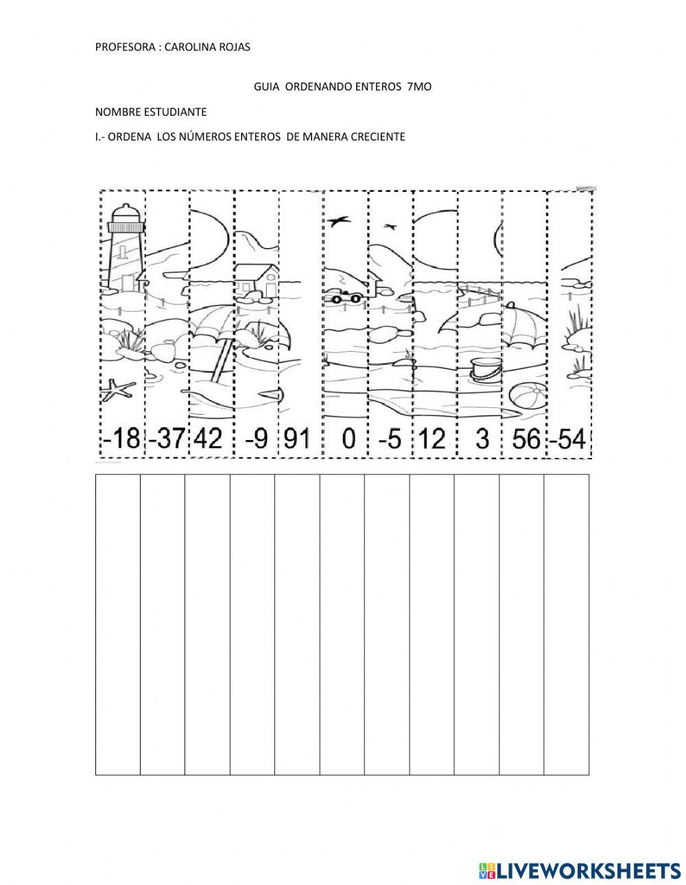 Comparar enteros 7mo