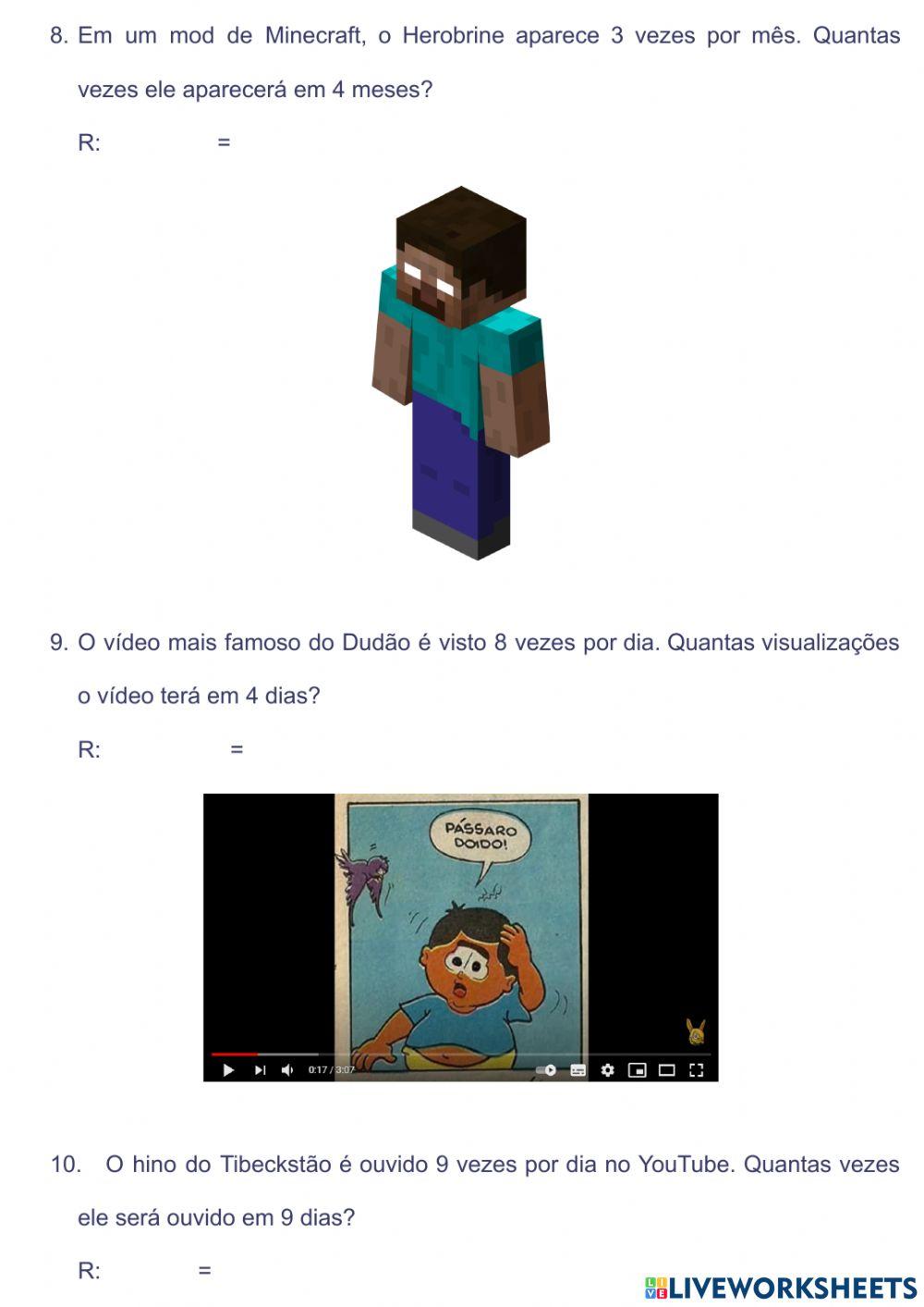 Problemas de multiplicação