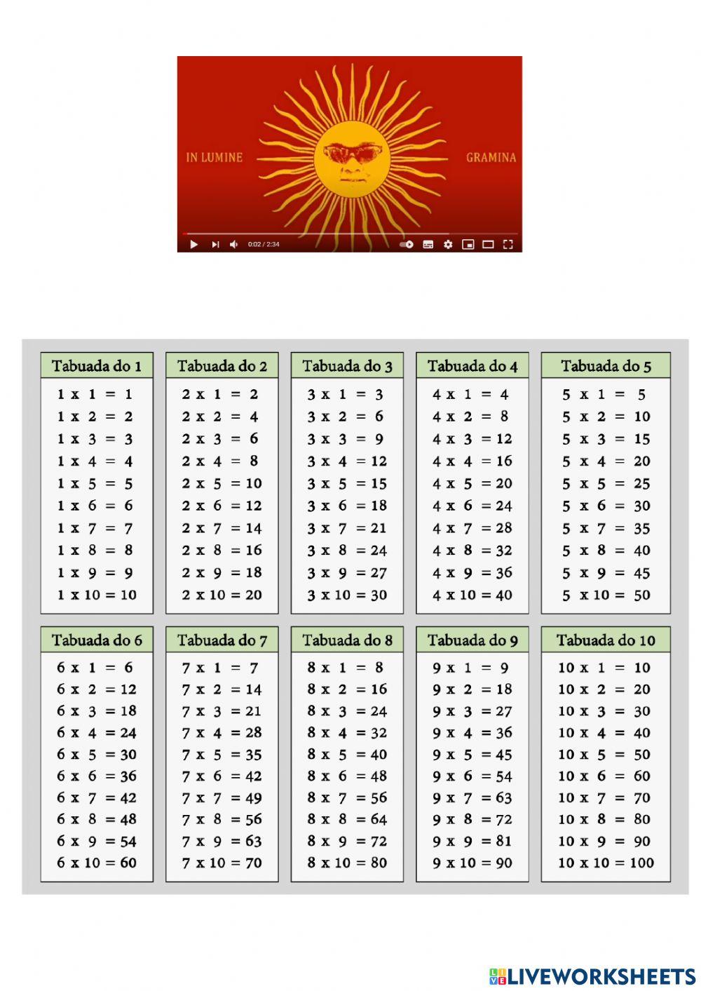 Problemas de multiplicação