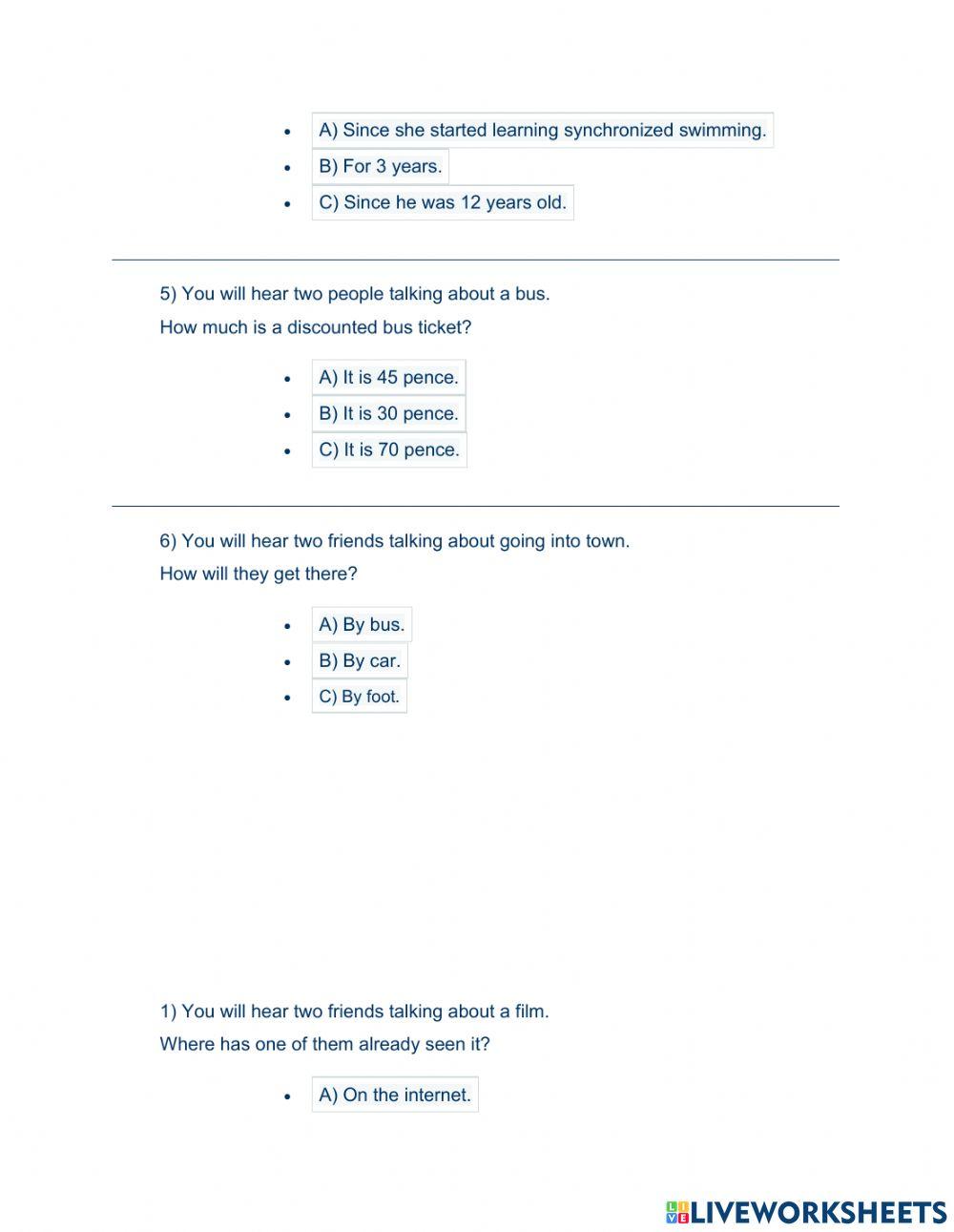 Ket listening part 2
