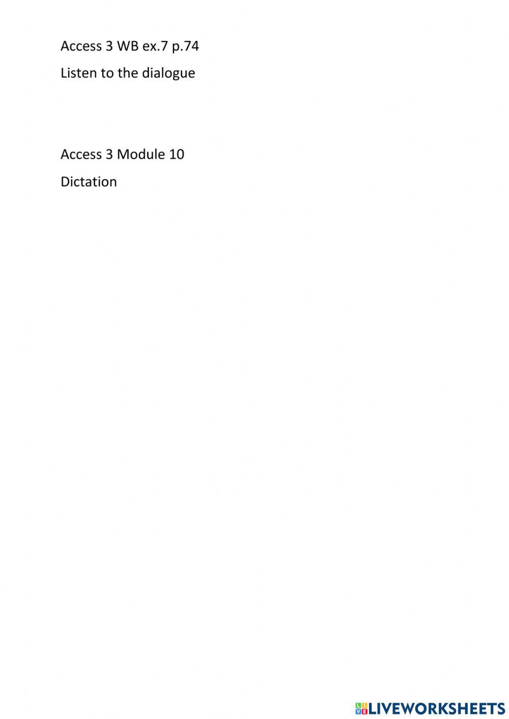 Access 3 module 10 WB