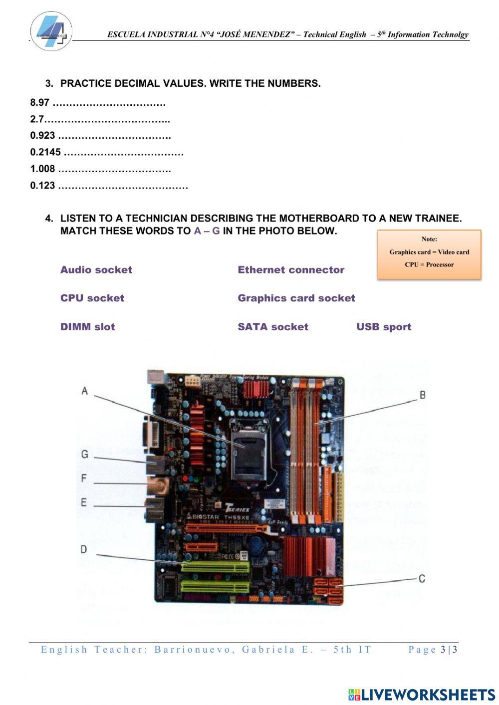 Hardware online exercise for | Live Worksheets
