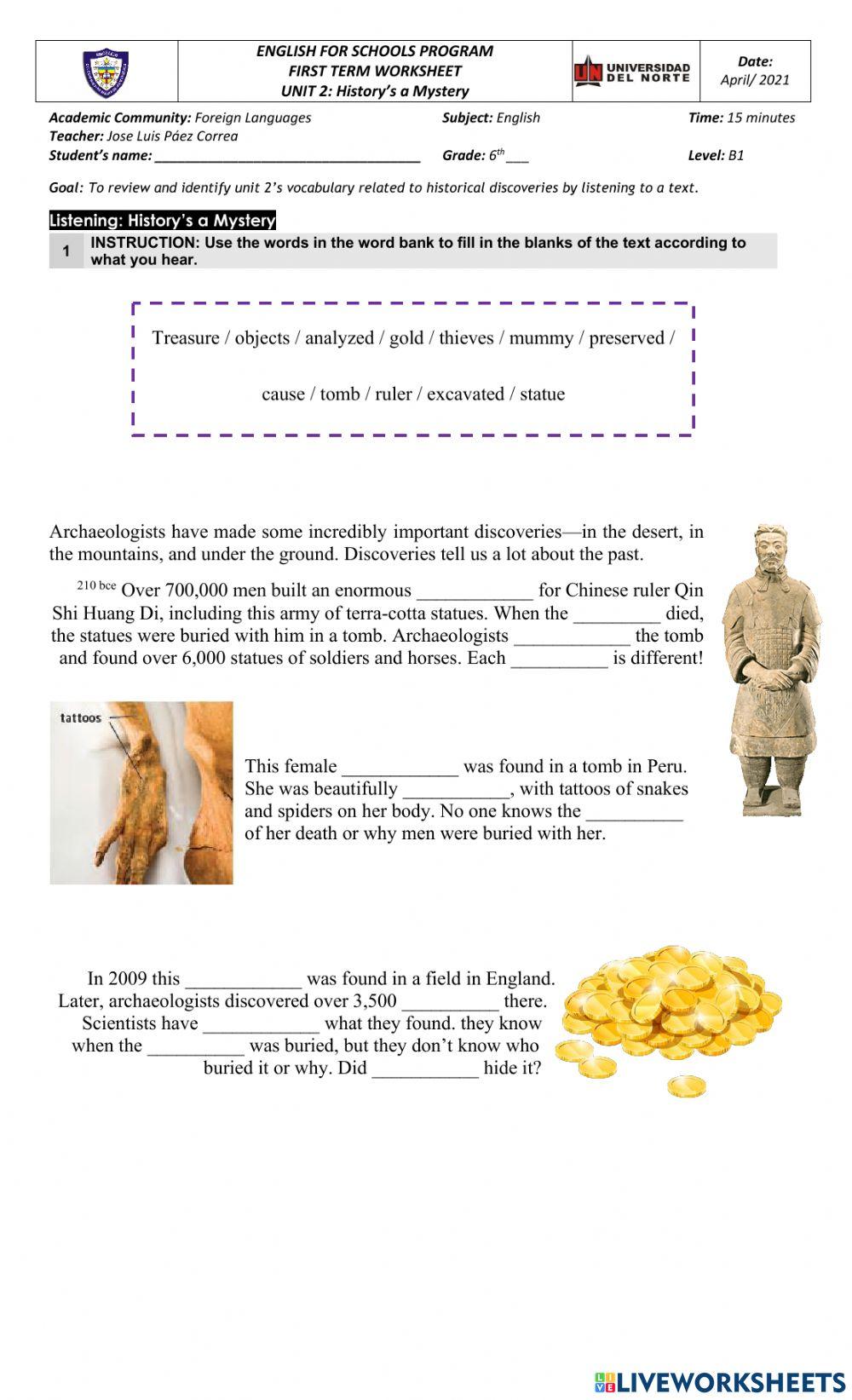 History's a Mystery - Listening Task