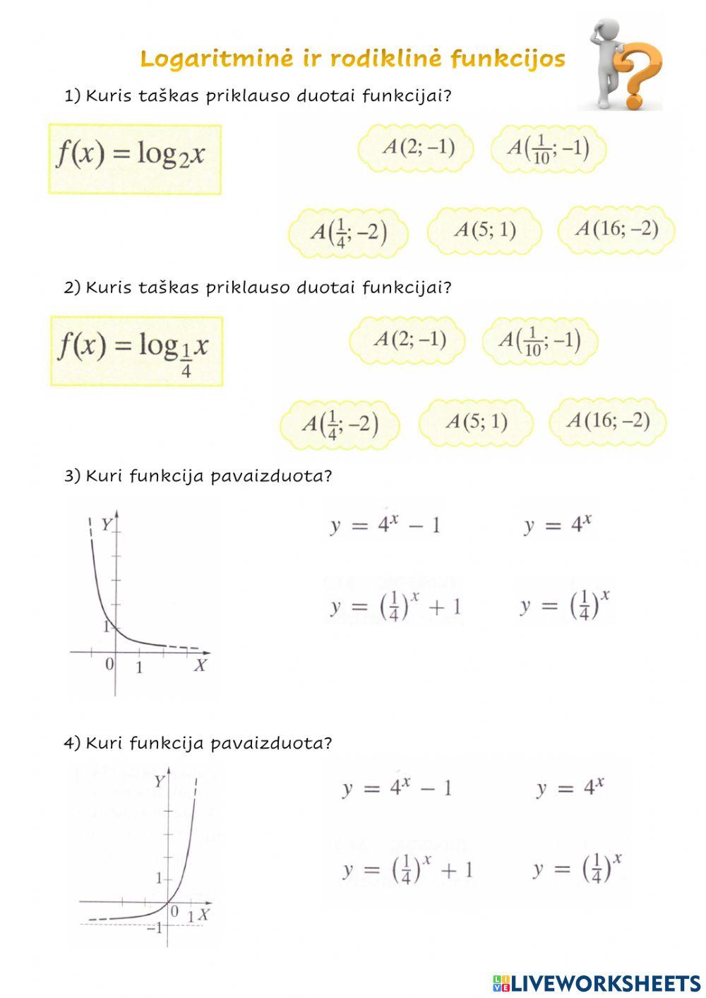 Logaritminė ir rodiklinė funkcijos