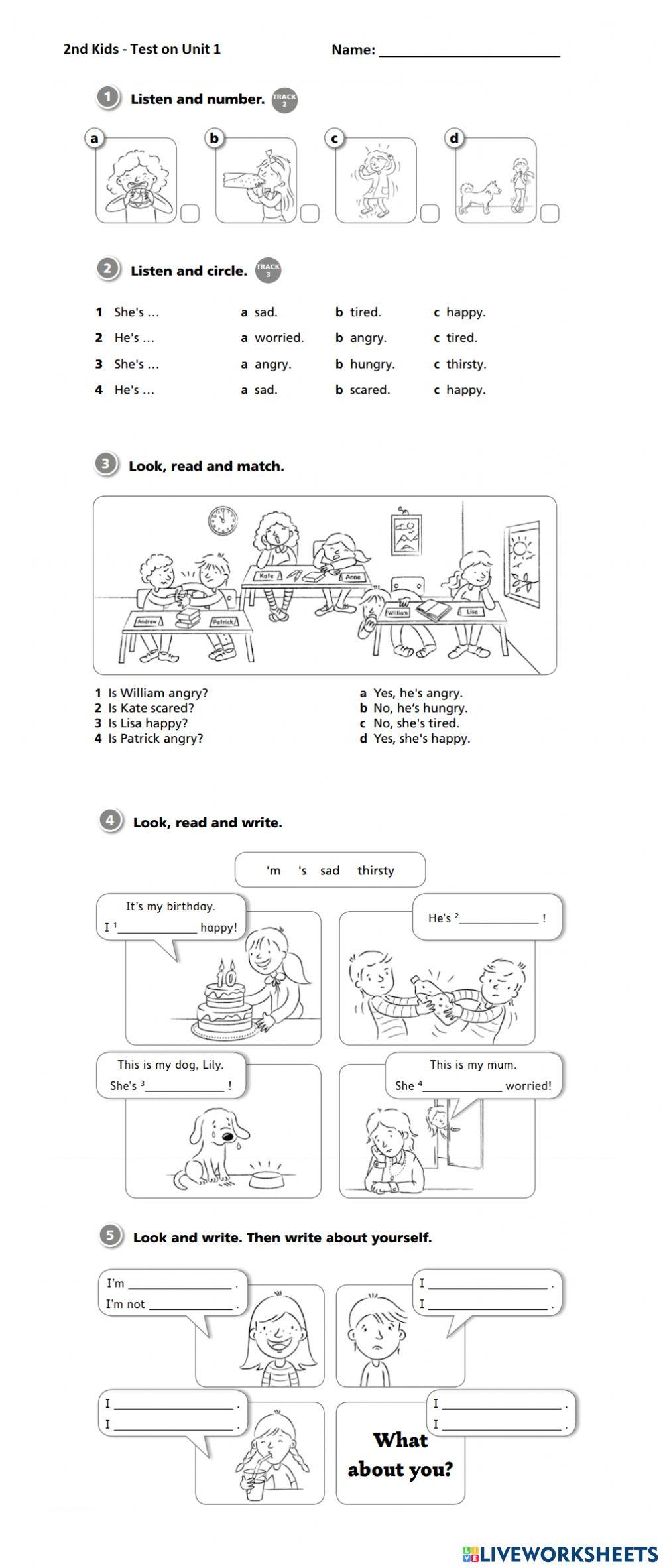 2nd kids test unit 1