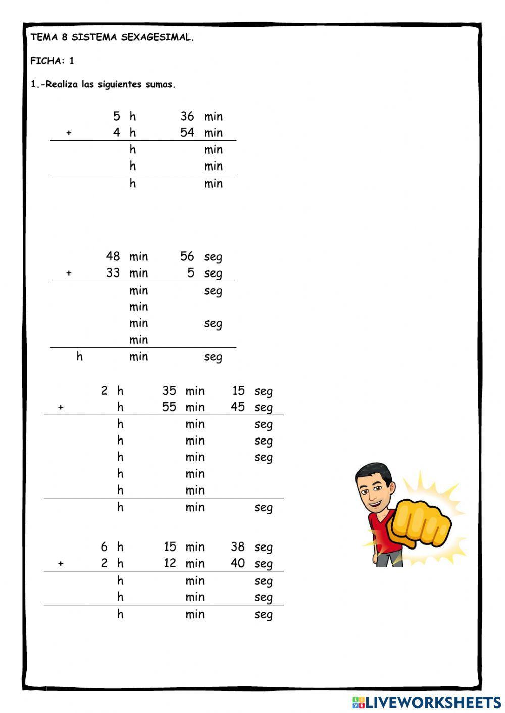 Ficha 1: Sistema Sexagesimal-Sumass