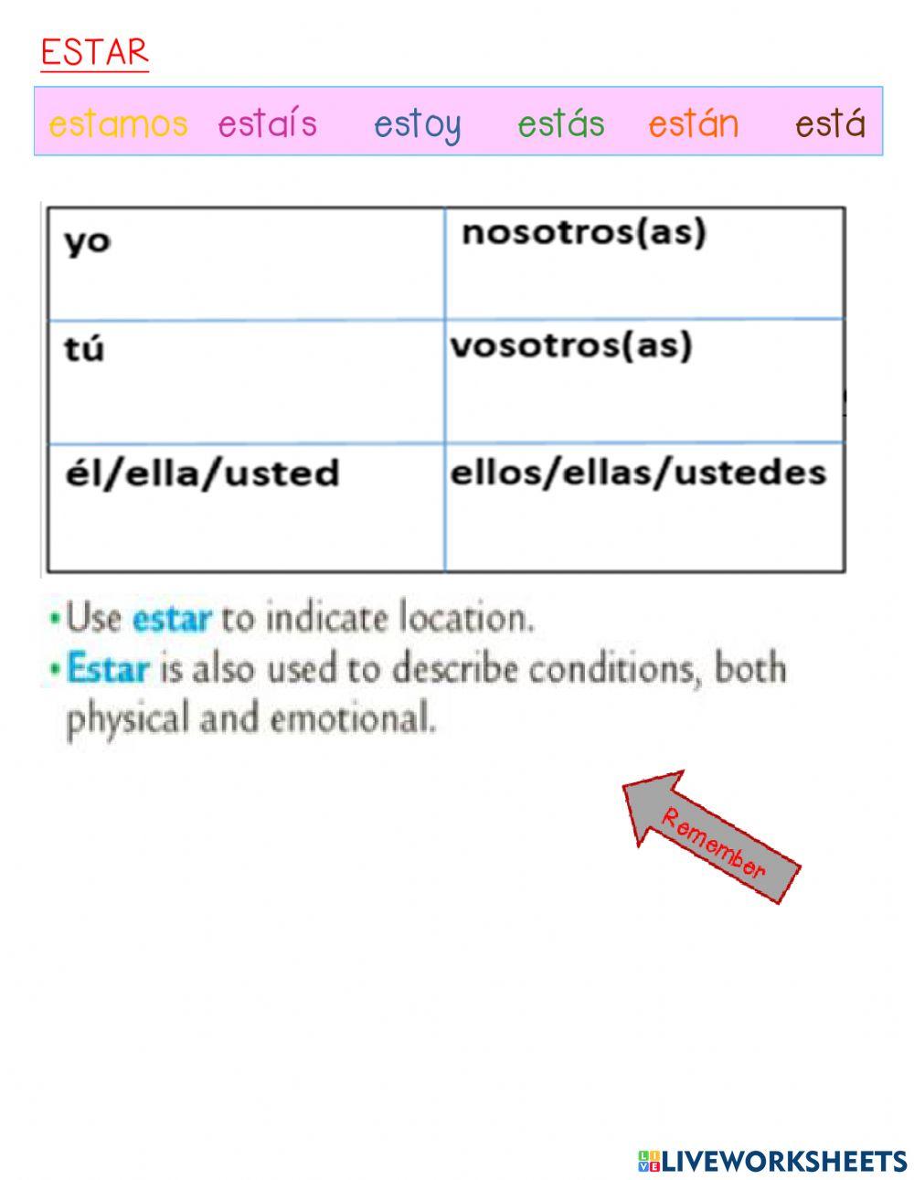 Práctica de SER y ESTAR