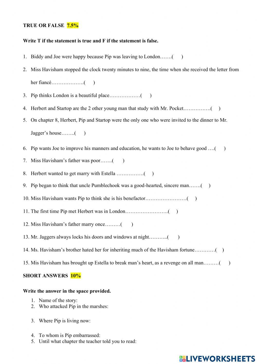 Literature exam 10th