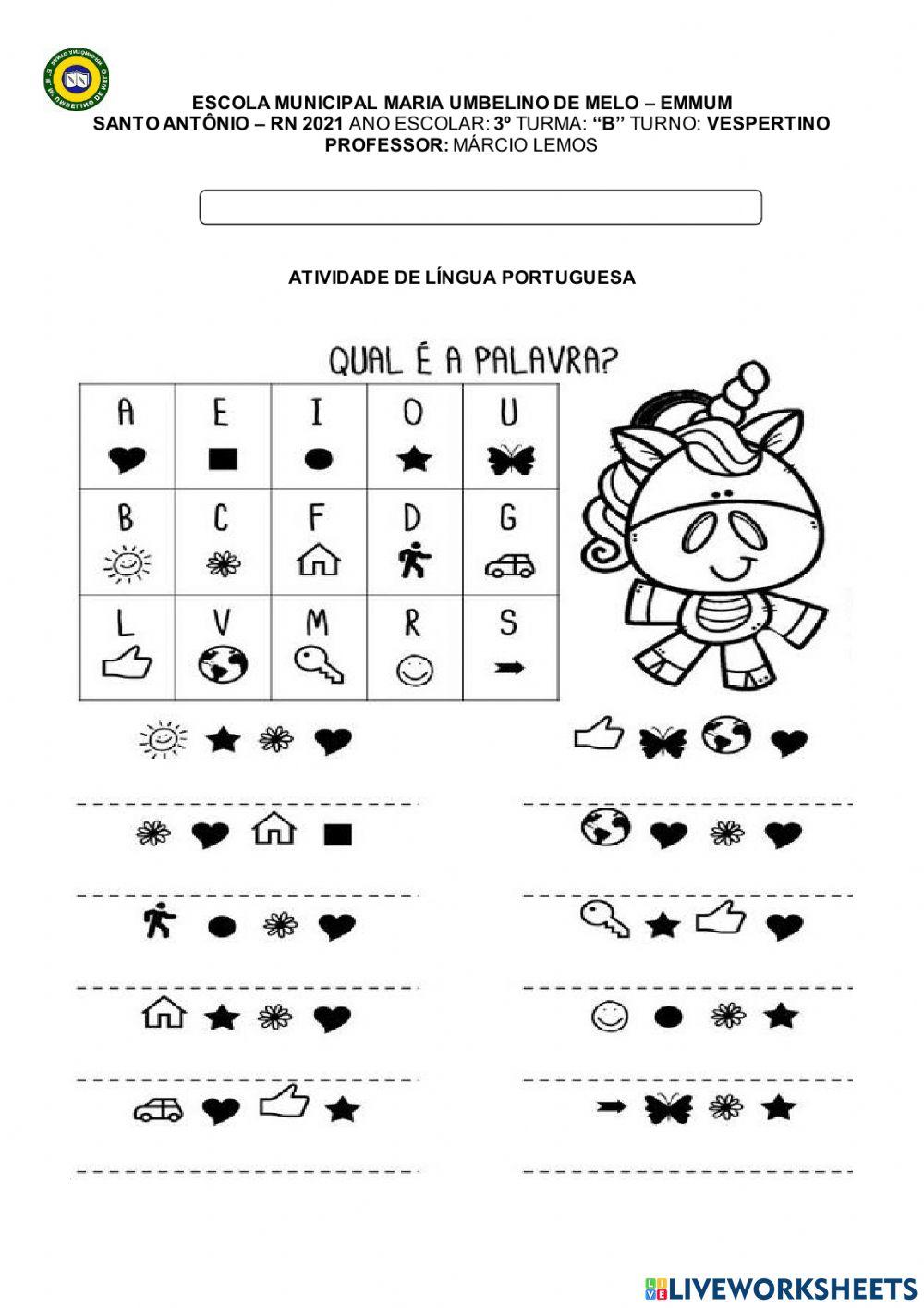 Atividadade de Língua Portuguesa