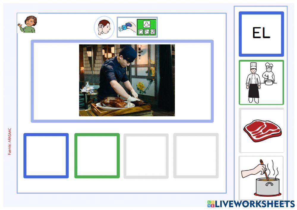 Ordenar frase cocinero