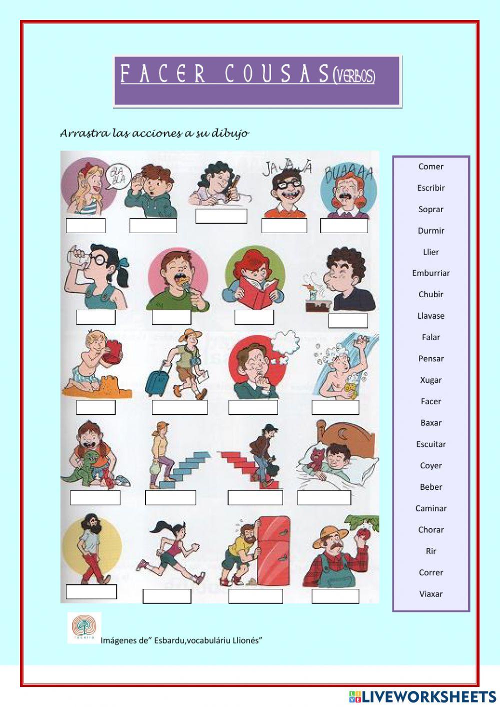 Llionés.FACER COUSAS verbos.3º,4º primaria