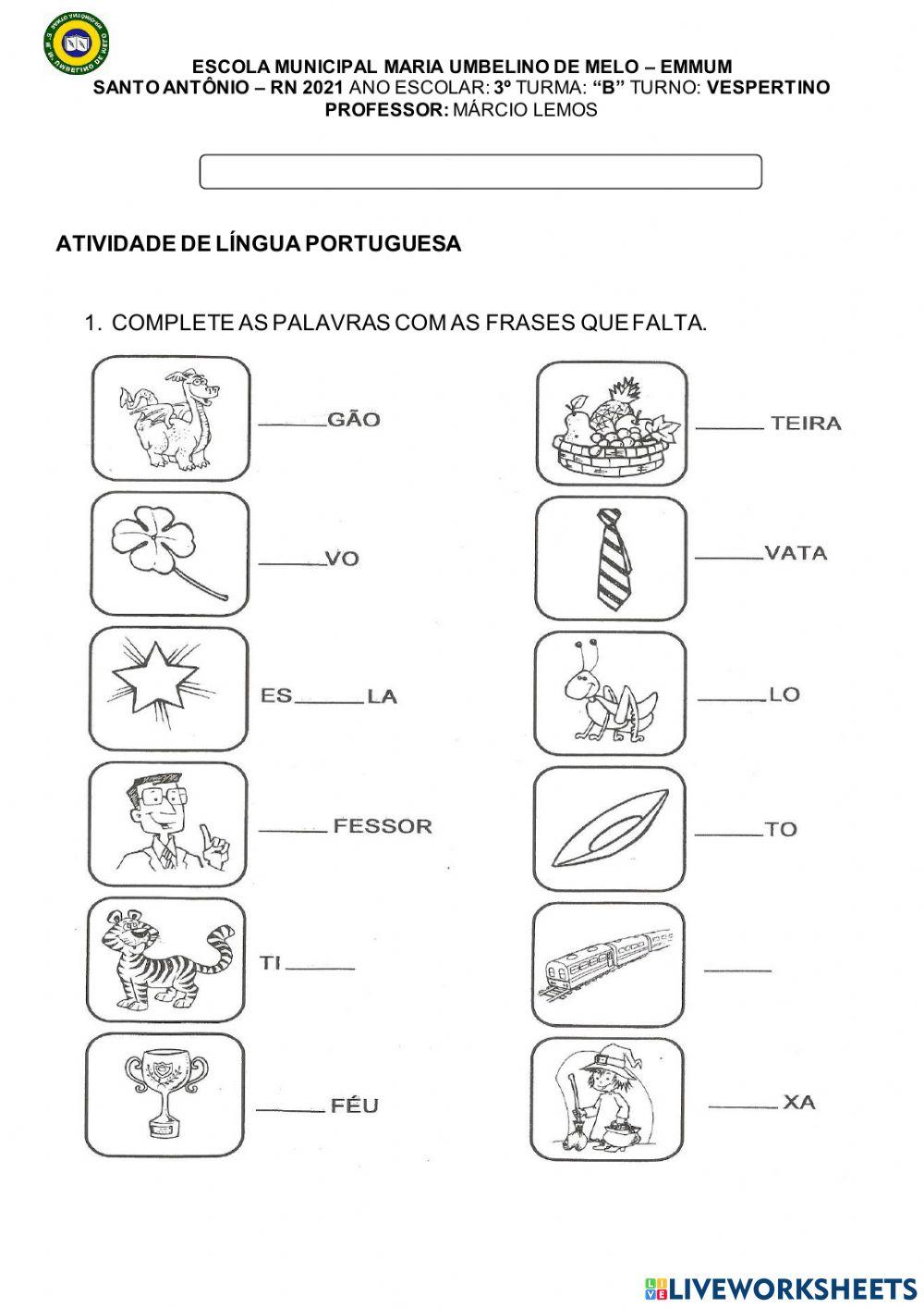 Formando palavras e frases