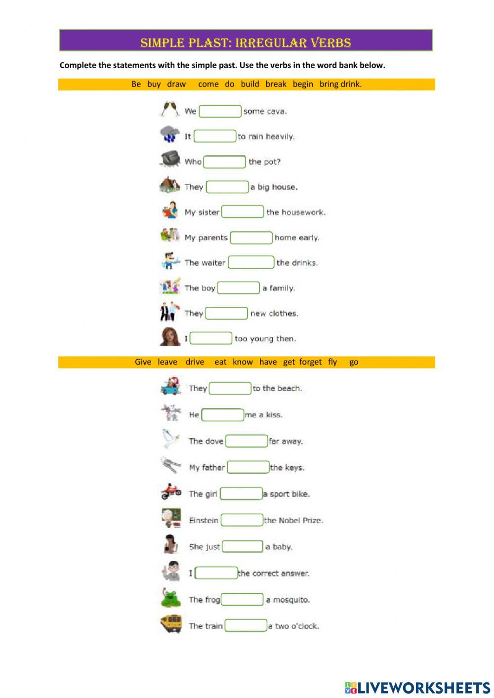 Simple past irregular verbs