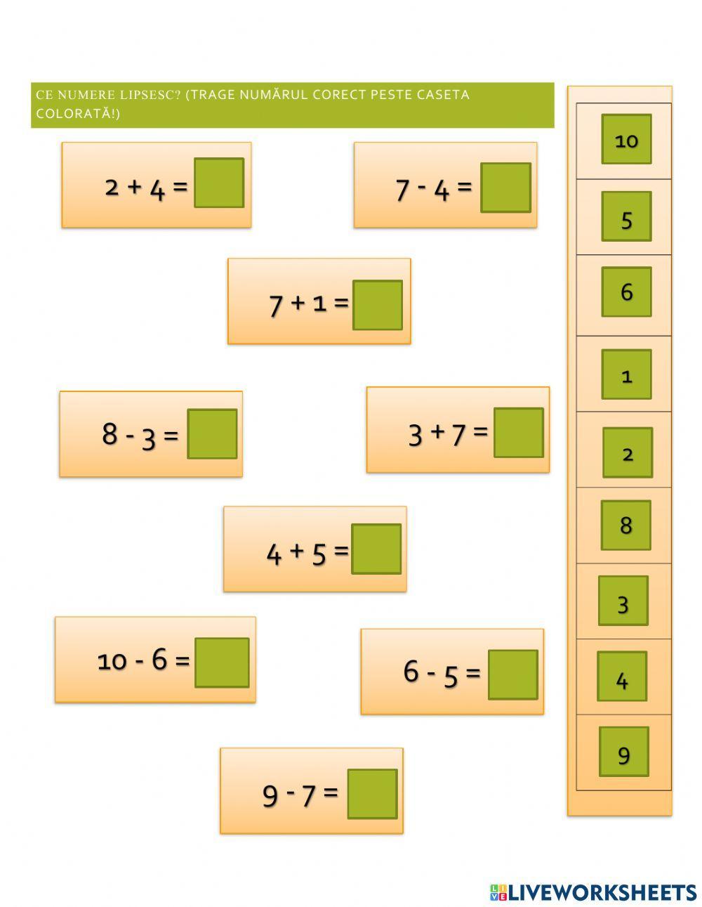 Adunări și scăderi