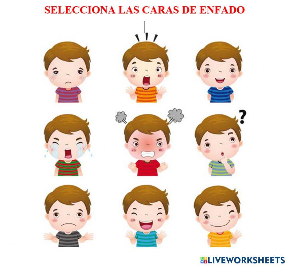 Selecciona las caras de enfado