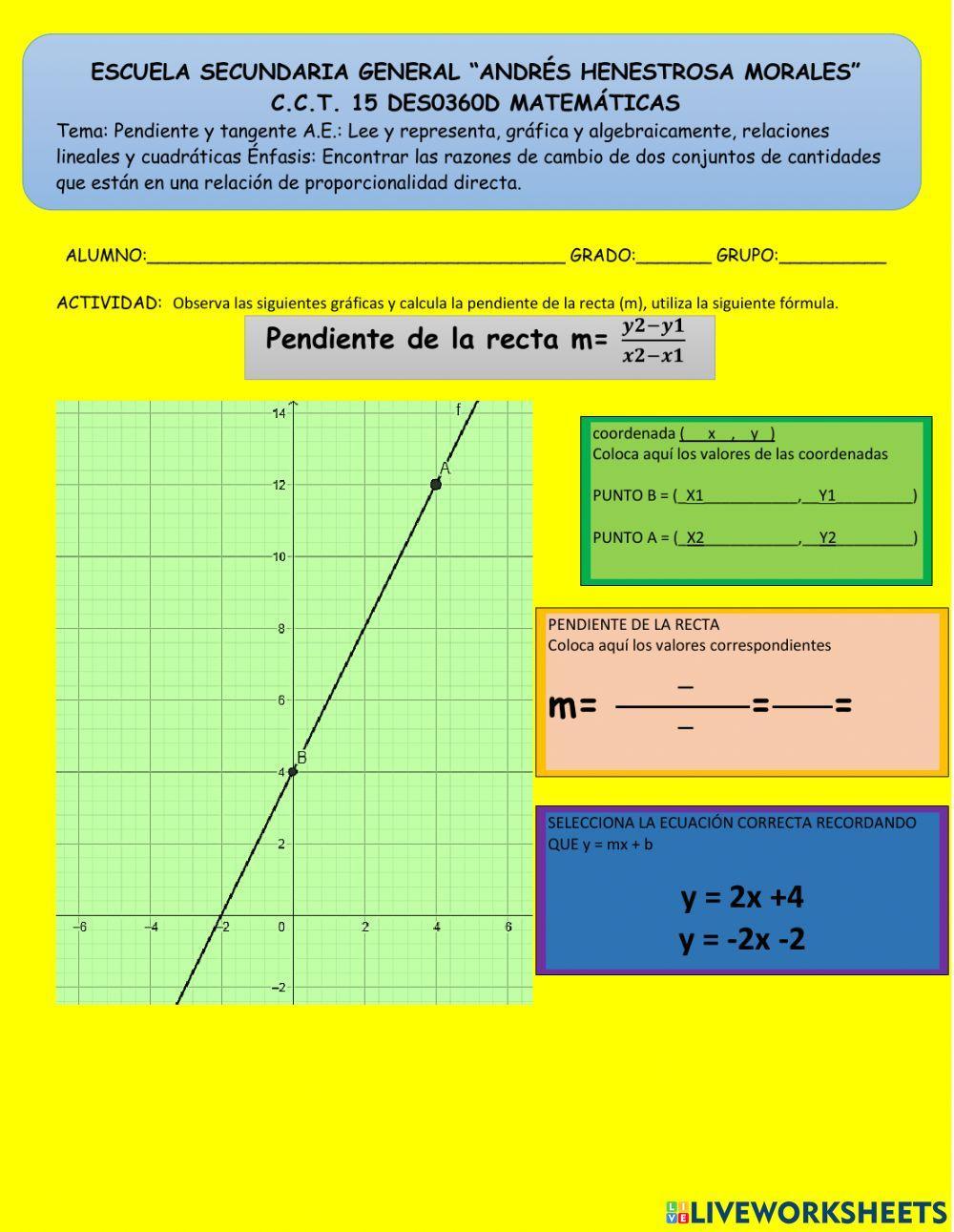 Pendiente de una recta