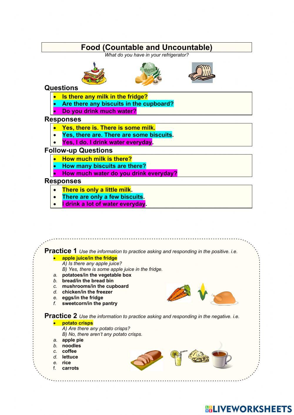 Countable And Uncountable Nouns übungen Klasse 8 COUNTABLE AND UNCOUNTABLE NOUNS C3 online exercise for | Live Worksheets