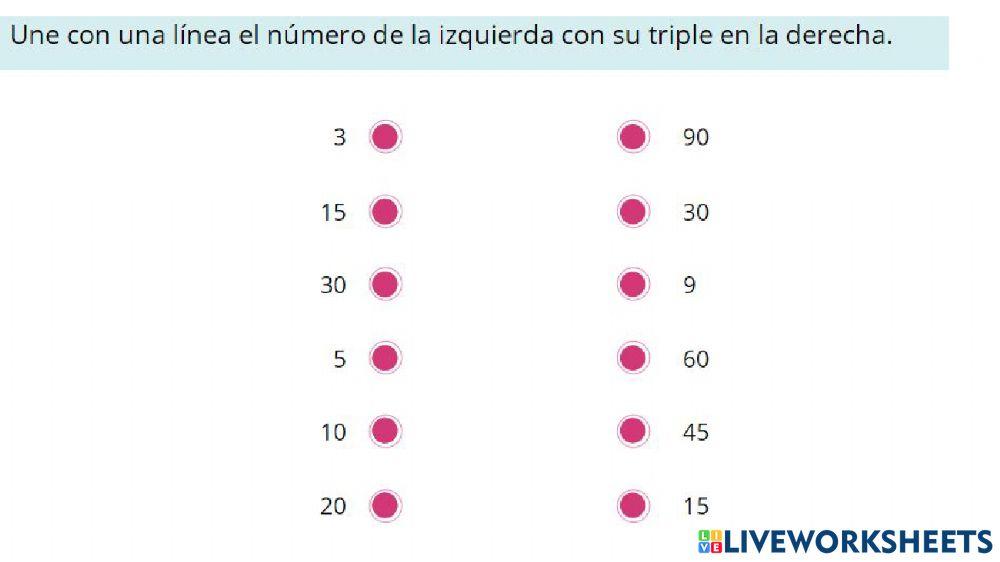 Mitades, dobles y triples