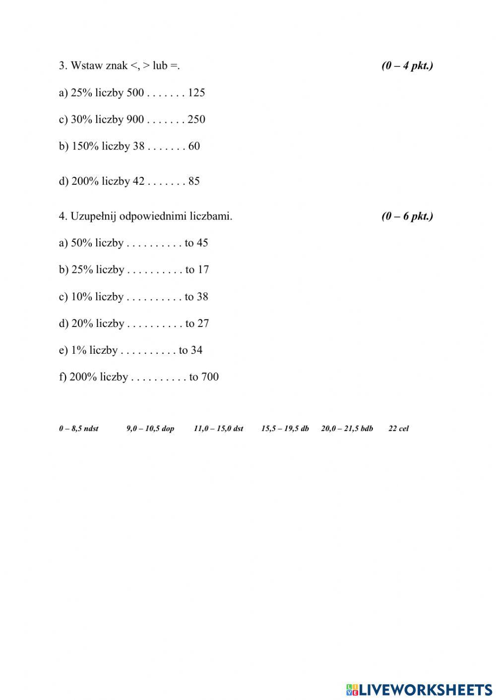 Obliczenia procentowe