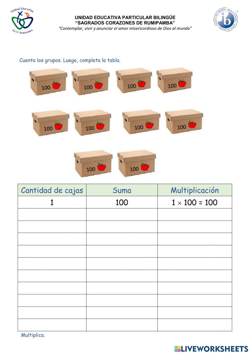 Multiplicación x 10,100, 1000