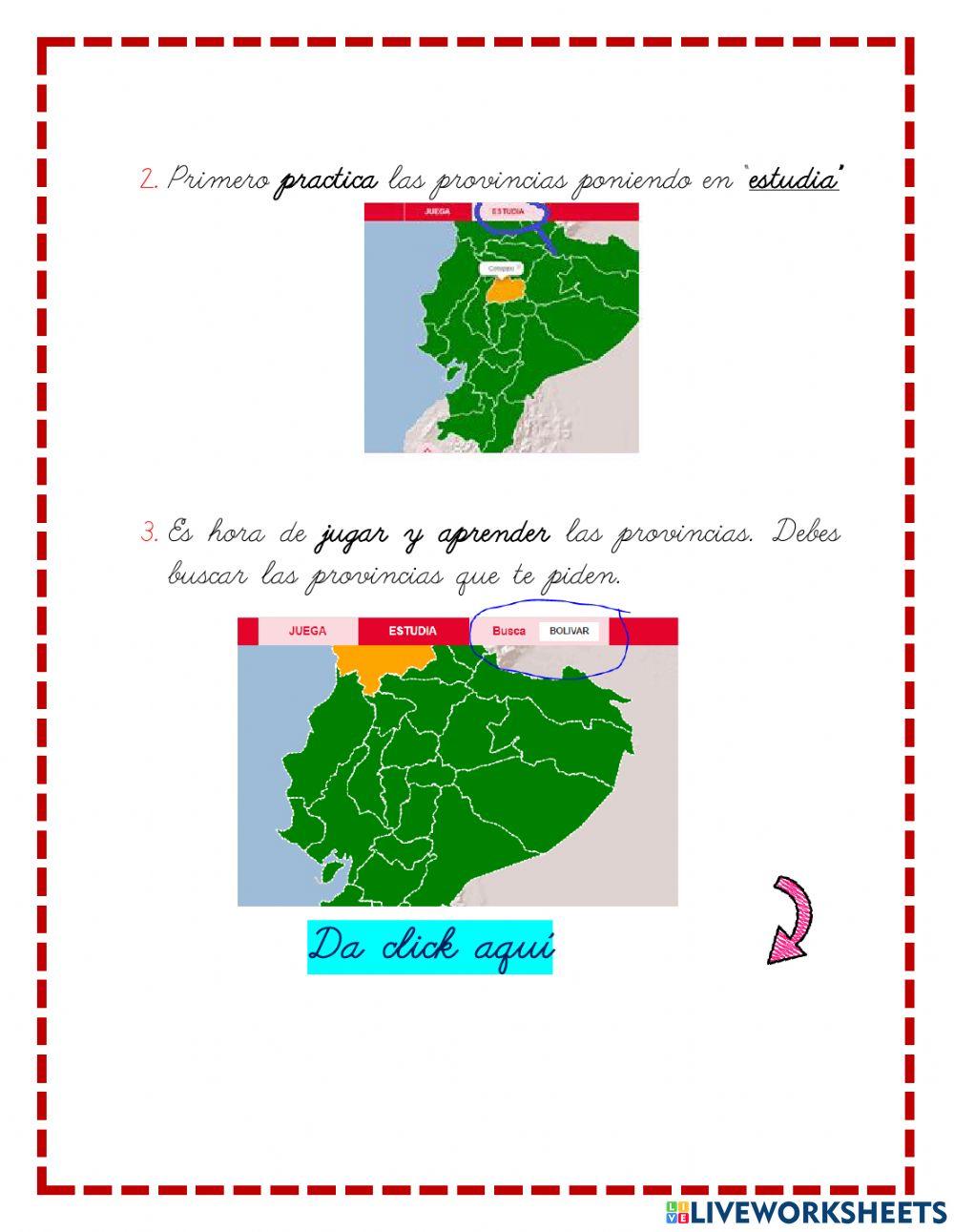 Tiempo de jugar con las provincias del Ecuador
