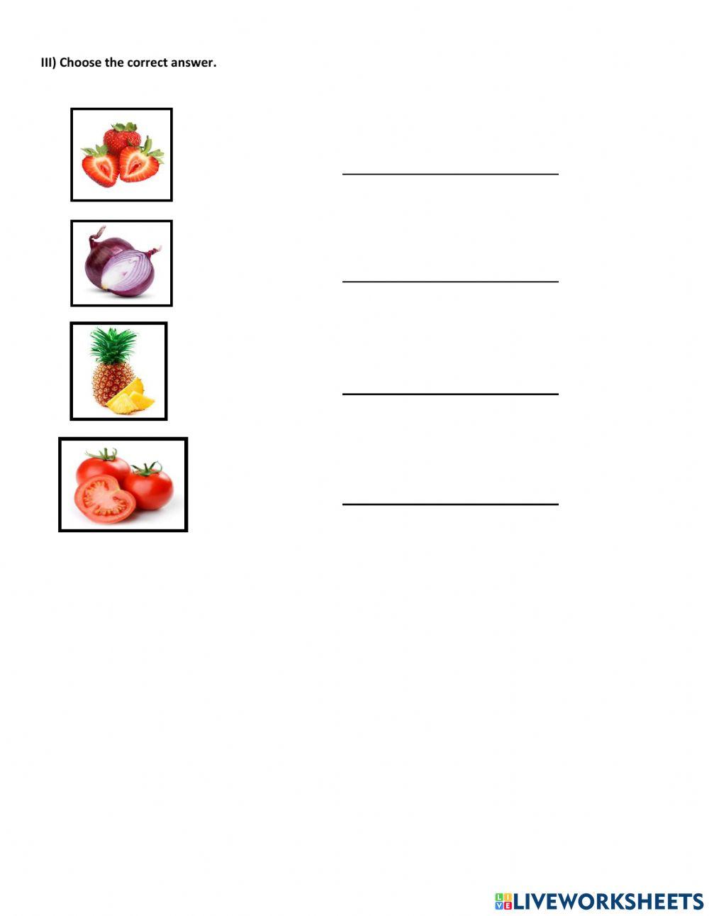 Fruits and Vegetables