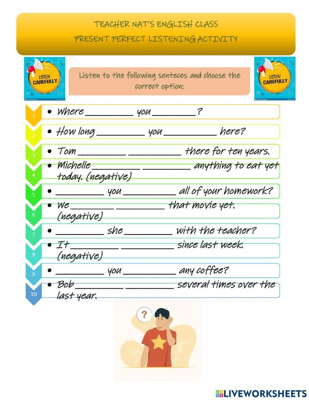 Present perfect Listening