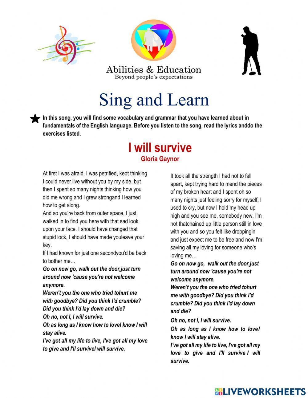 Sing and Learn - I will survive