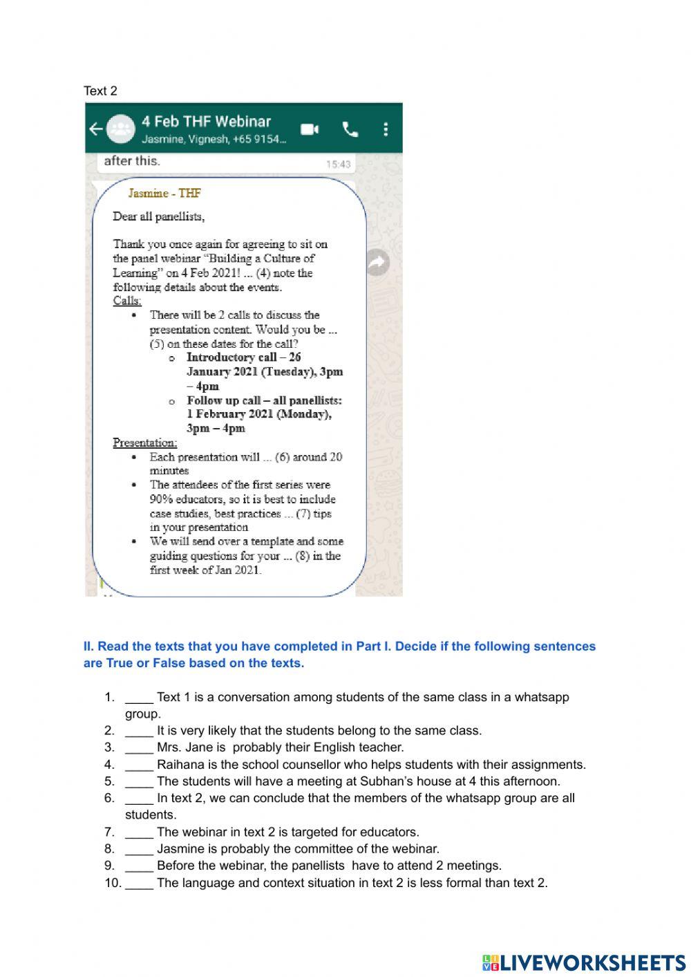 Notice and short message