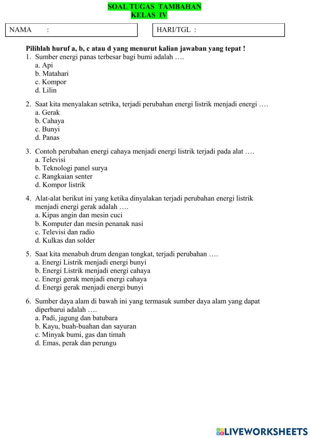 Kamis, 15 April 2021