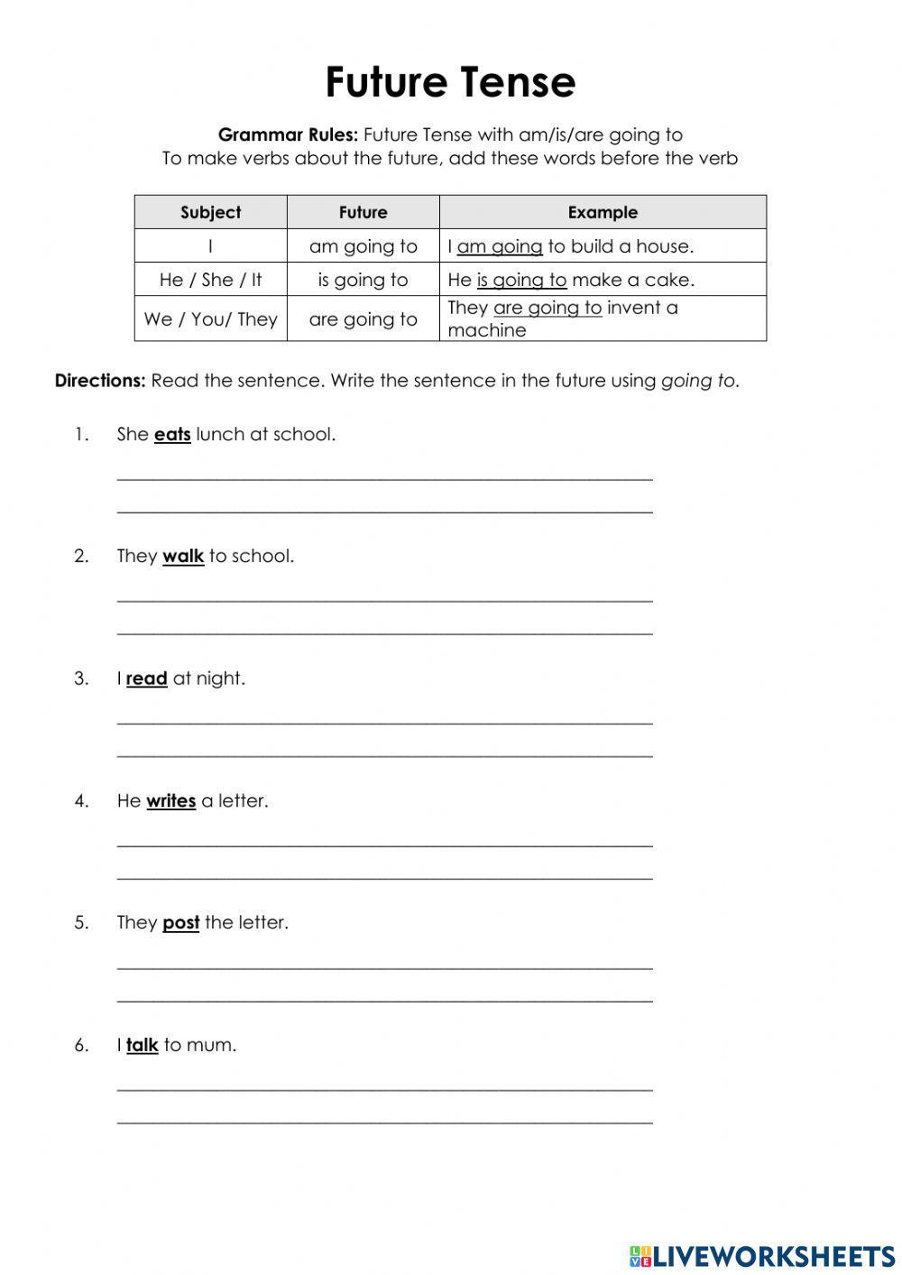 Future Tense with Going To