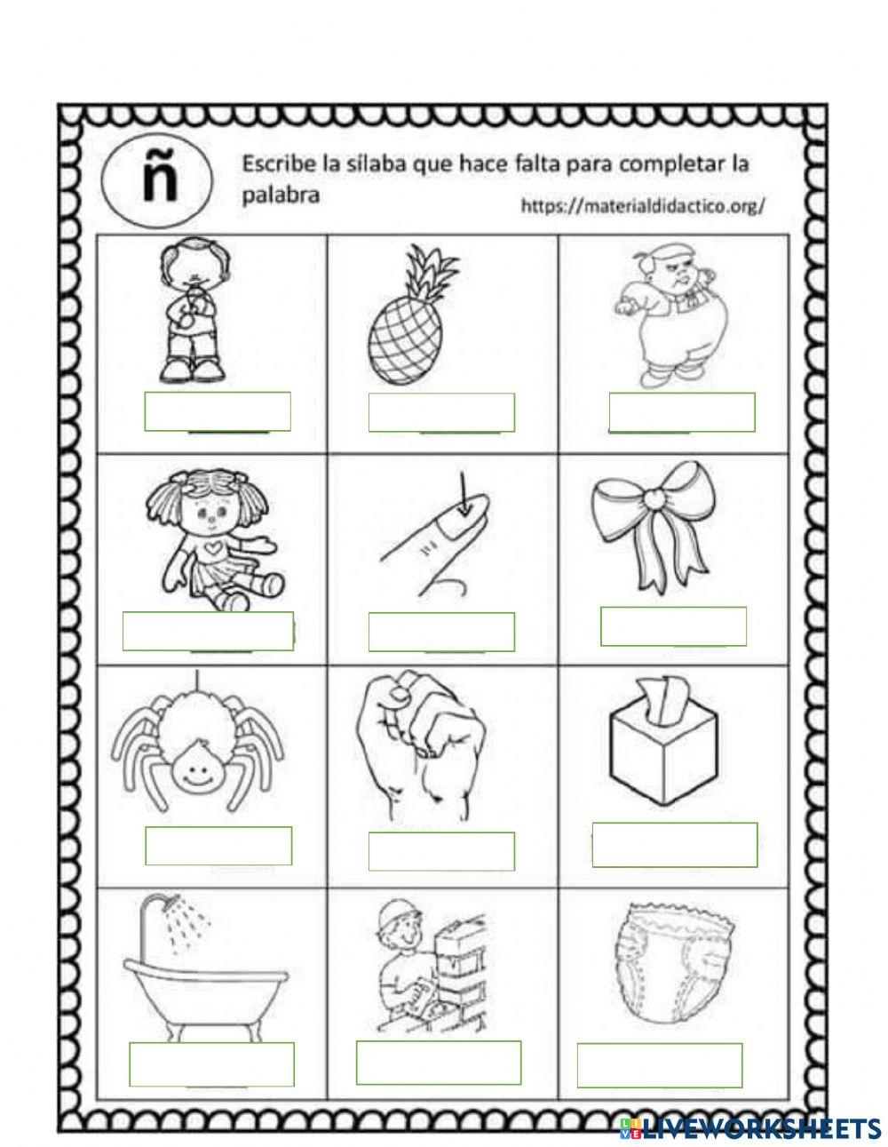 Completar palabras con Ñ