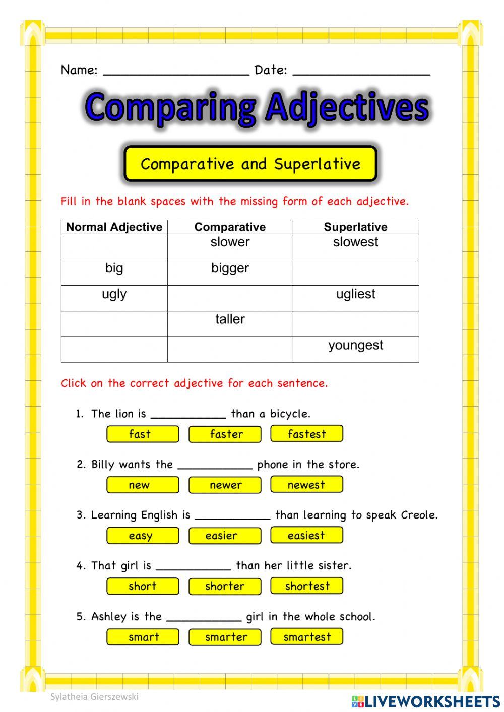 Comparing Adjectives
