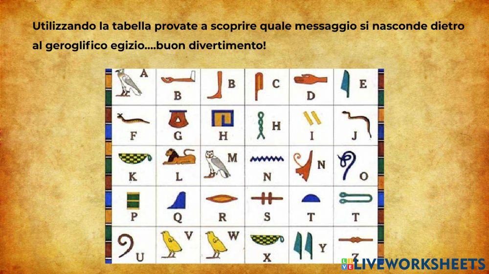 Messaggio con geroglifici