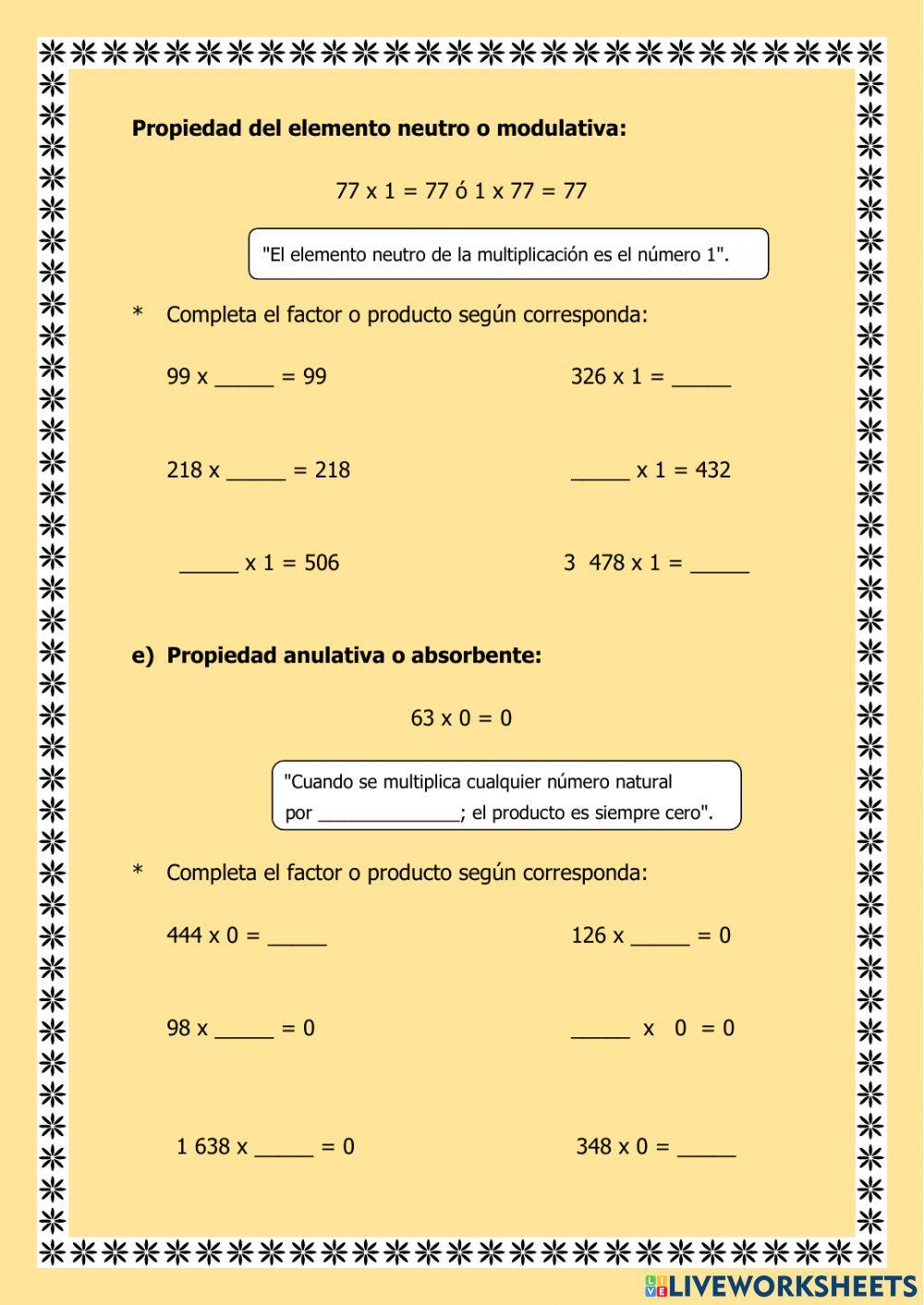 Propiedad multiplicacion