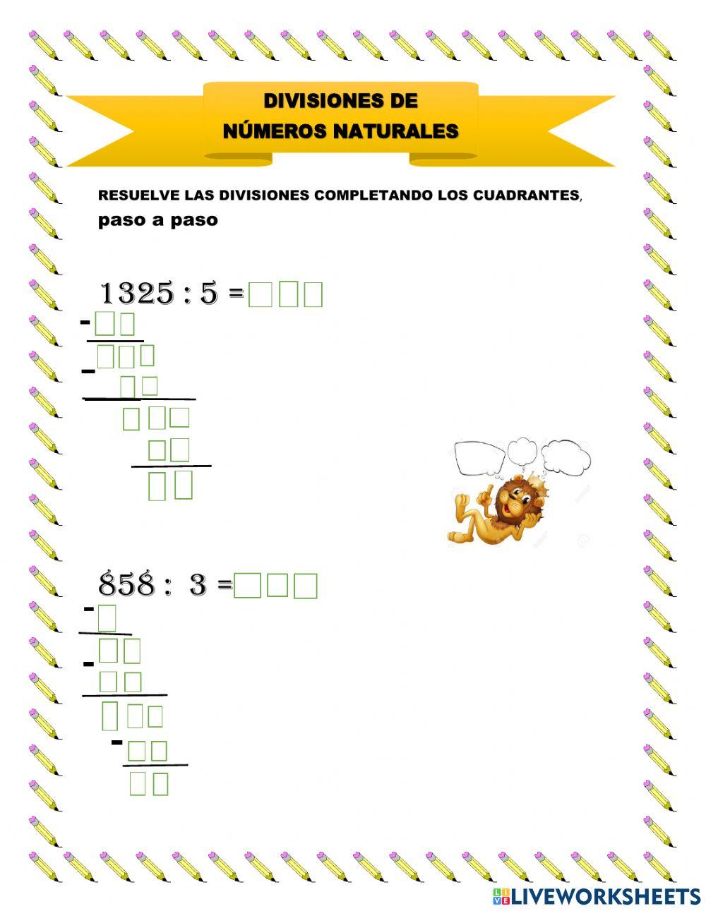 División de números naturales