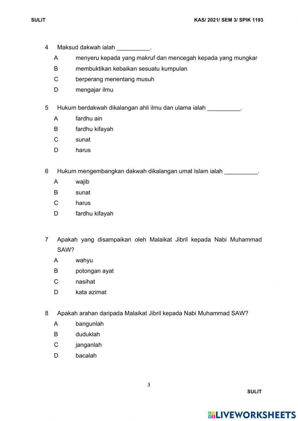 Pengantar dakwah bhg A set 3