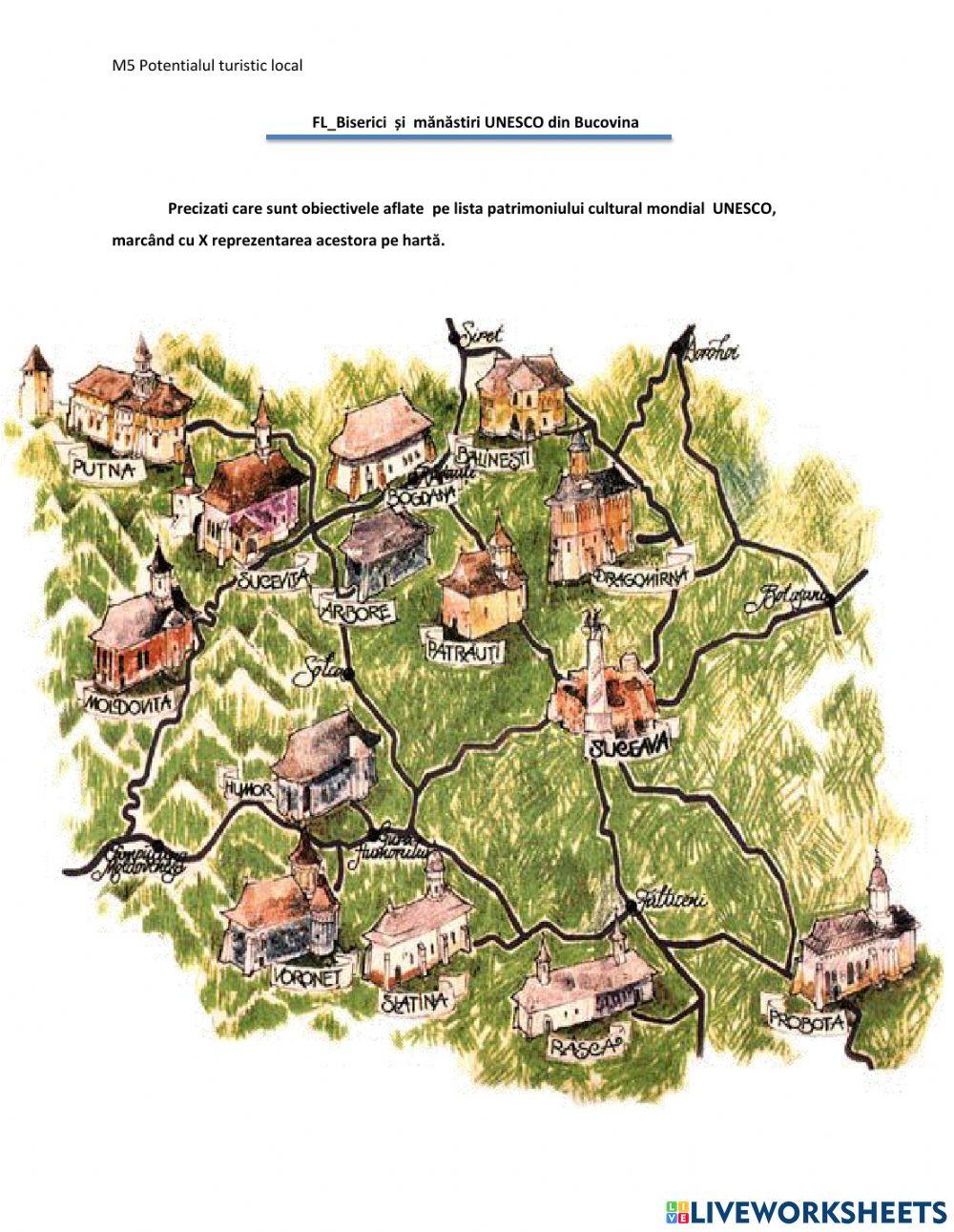 Harta ob UNESCO din Bucovina