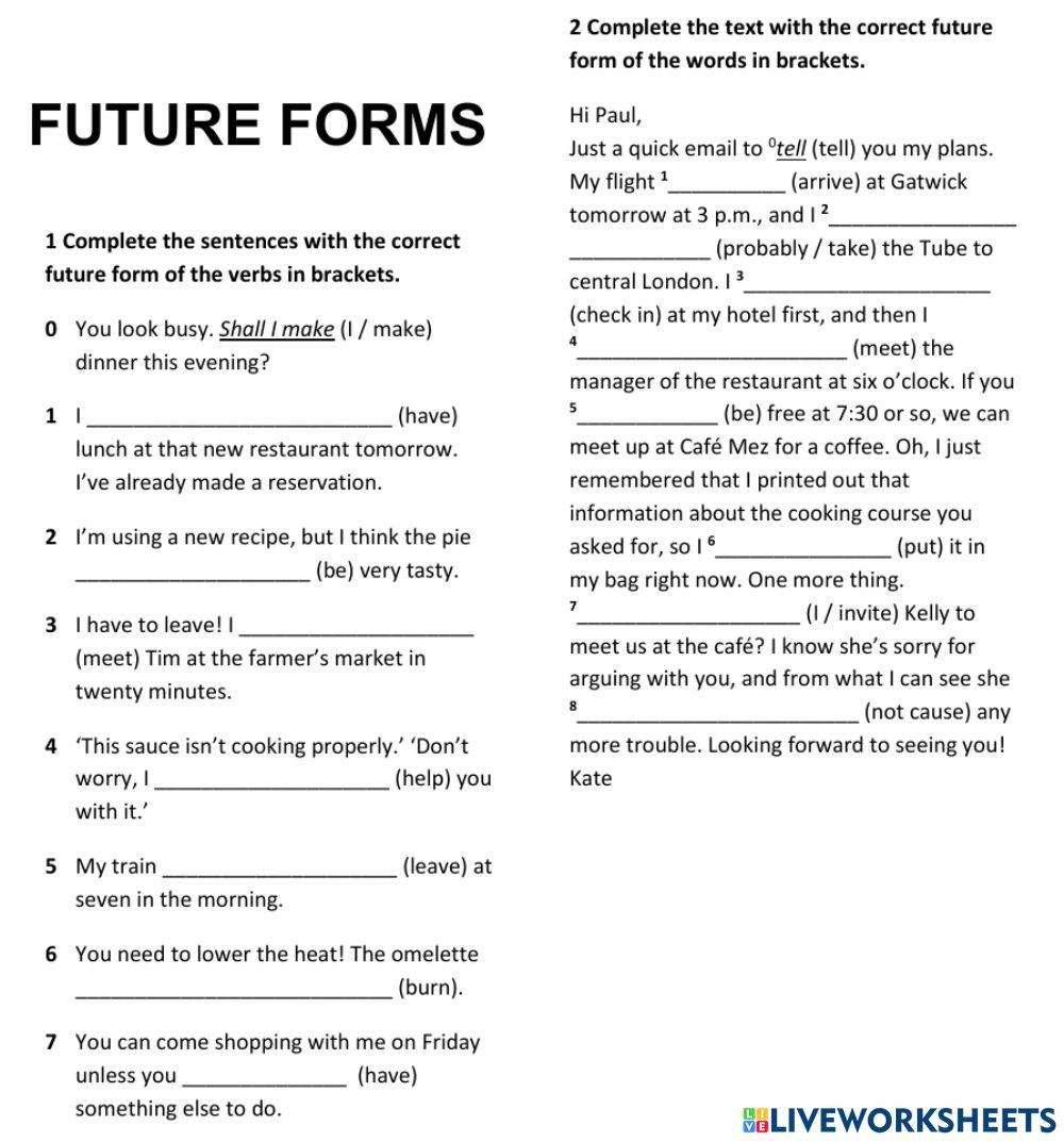 Future forms Variant 1