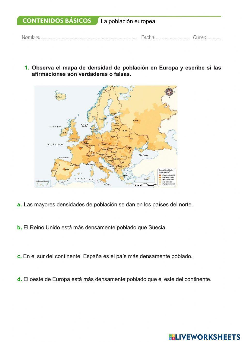 La población europea