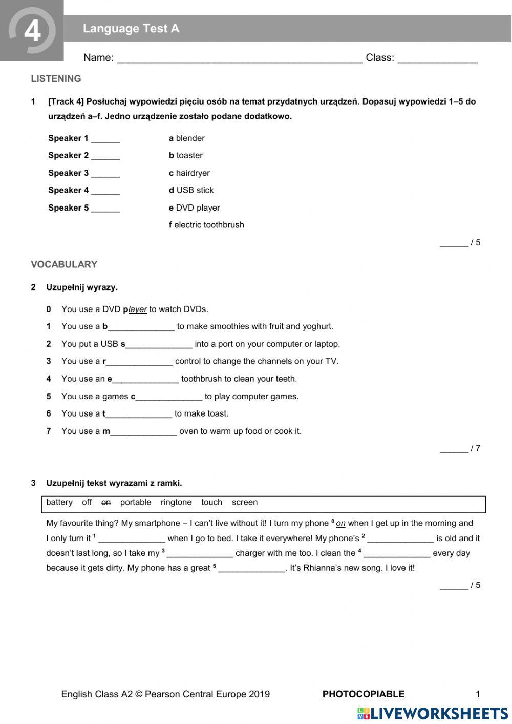 Sprawdzian Z Angielskiego Klasa 6 Unit 6 Odpowiedzi 6537631 | Test Unit 4 English Class 6 | Tamar4