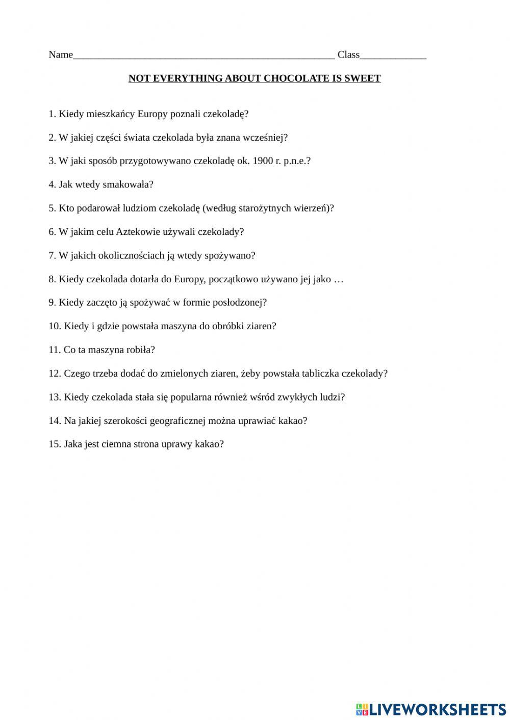 The history of chocolate