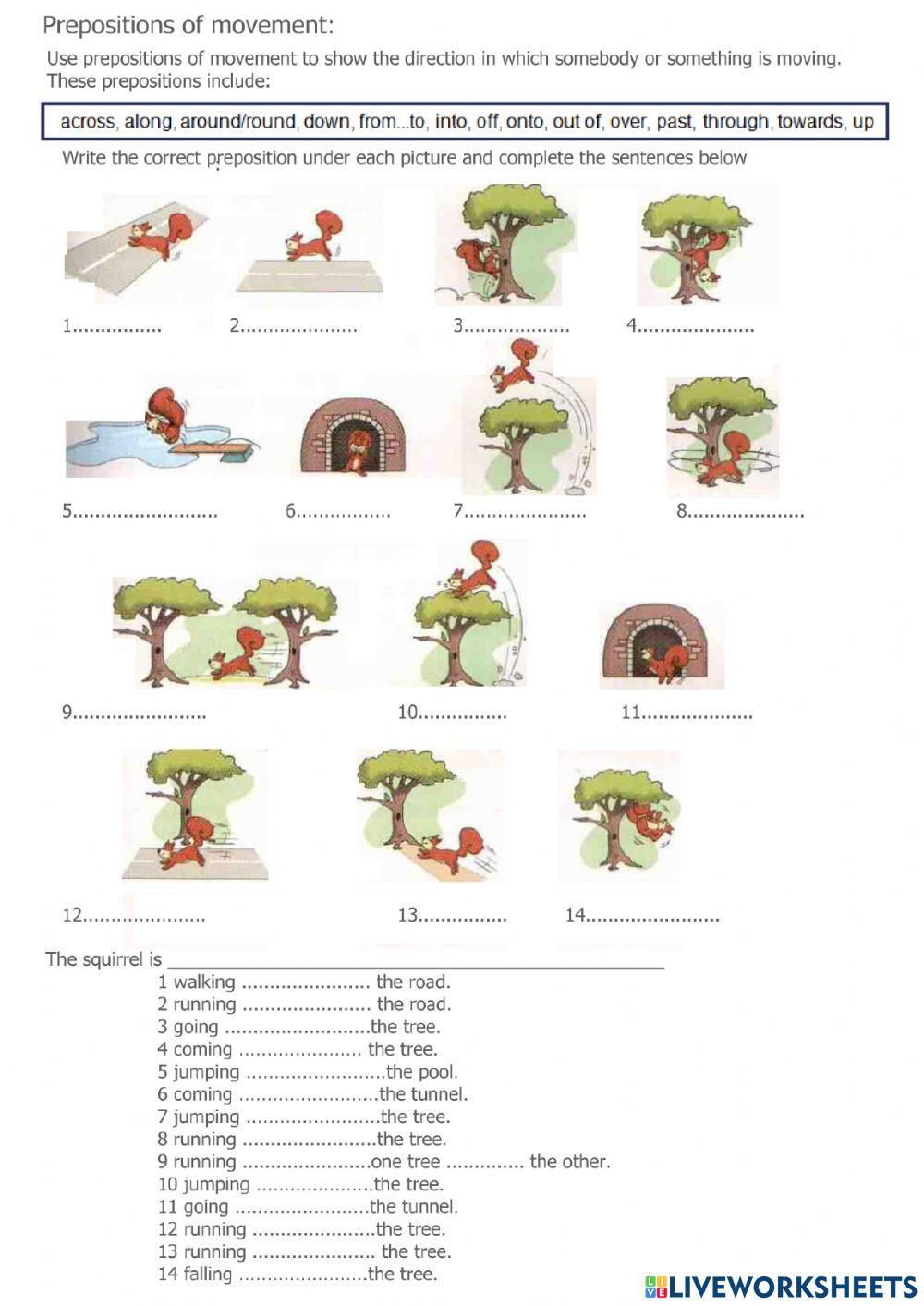 Prepositions of movement