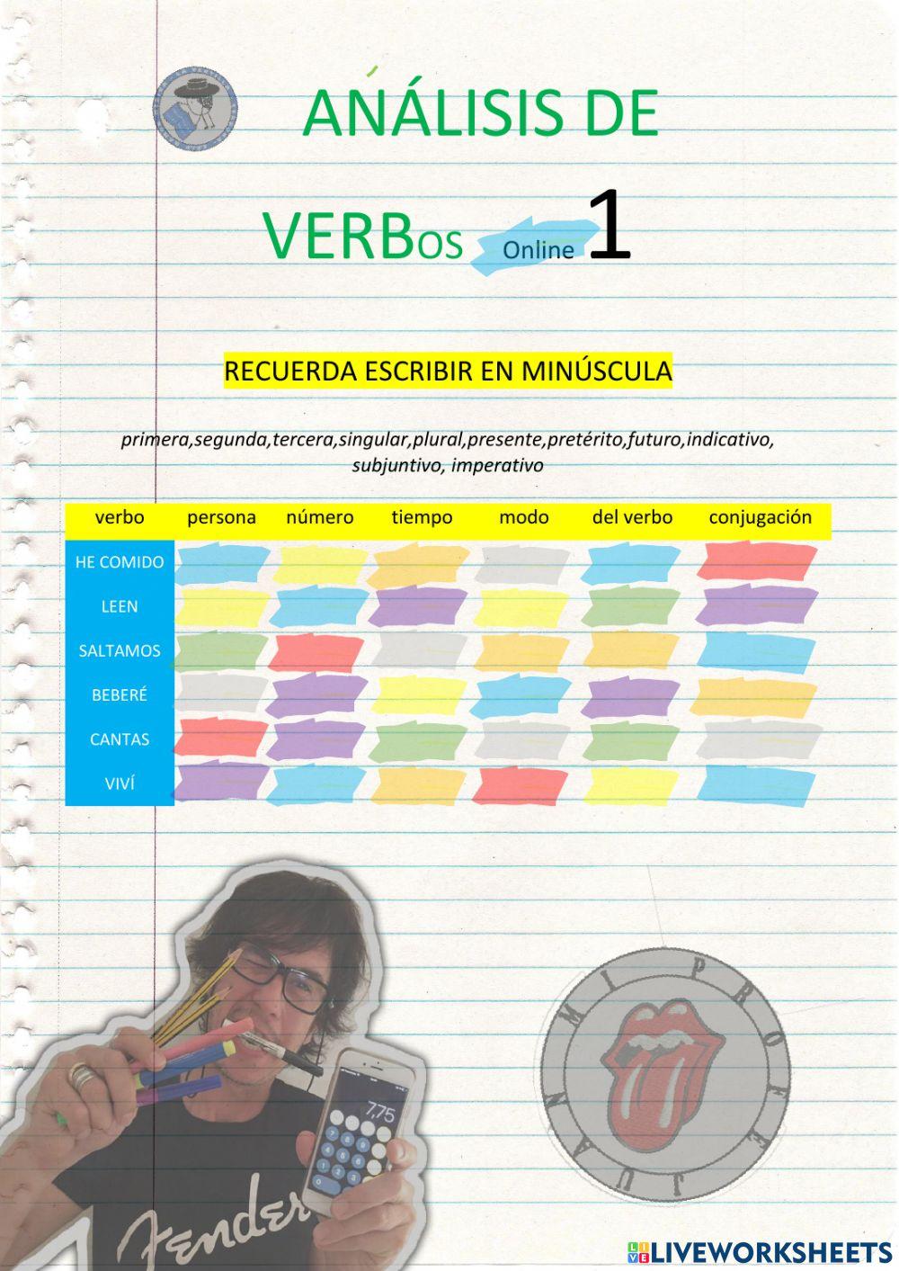 ANÁLISIS DE VERBOS online 1