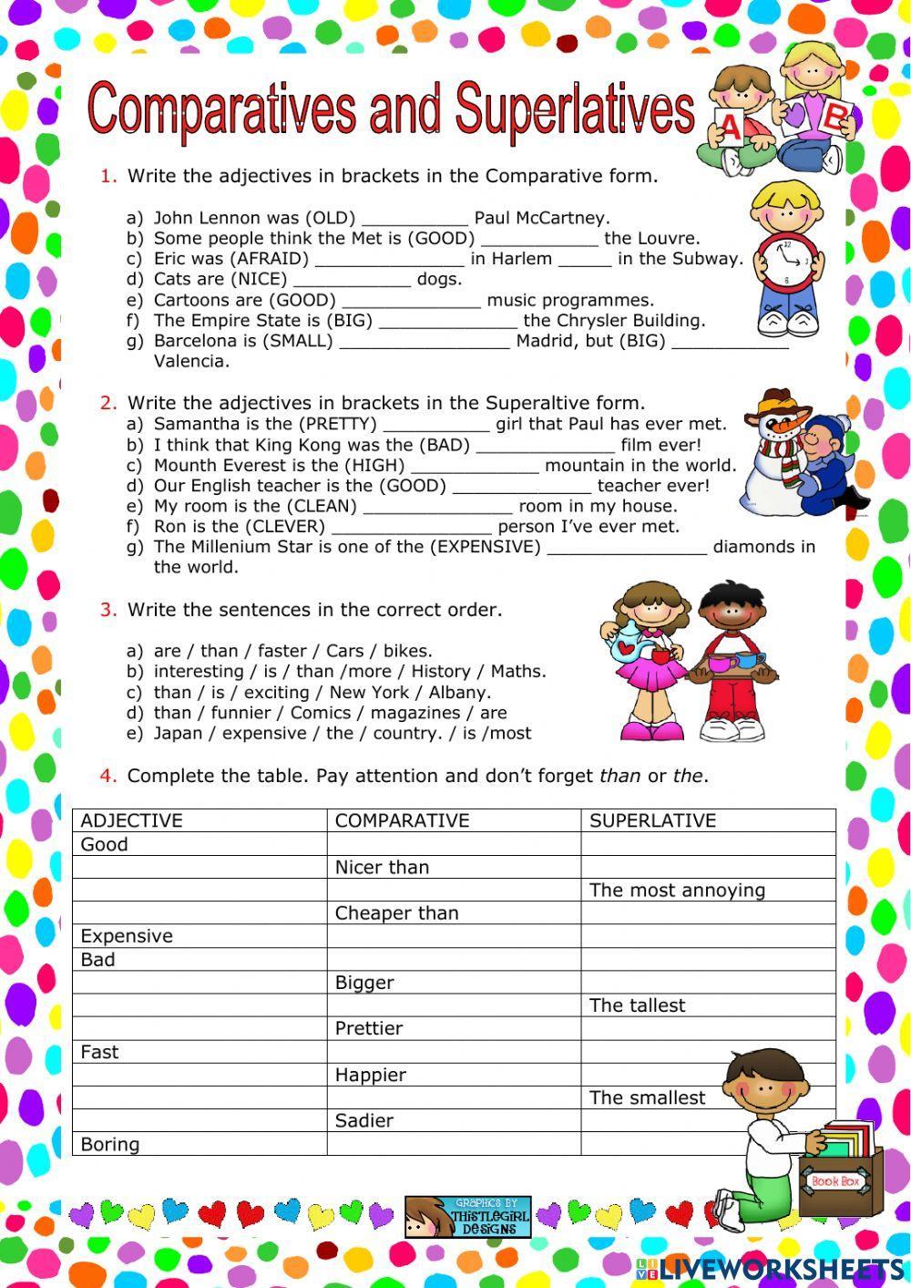 Comparatives and superlatives