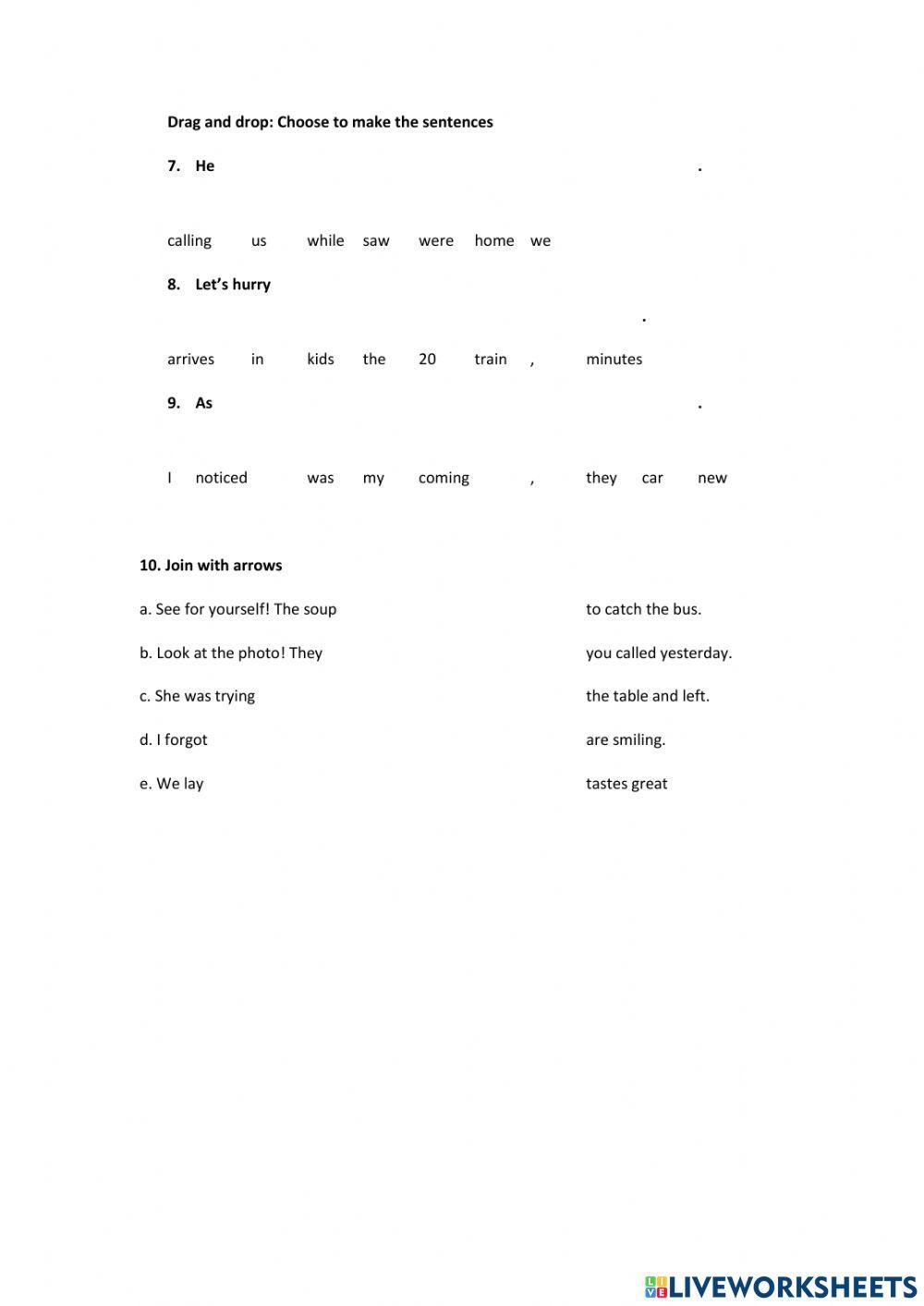 Revision of tenses(S.Present,S.Past, Pres.Contin., Past Contin.)