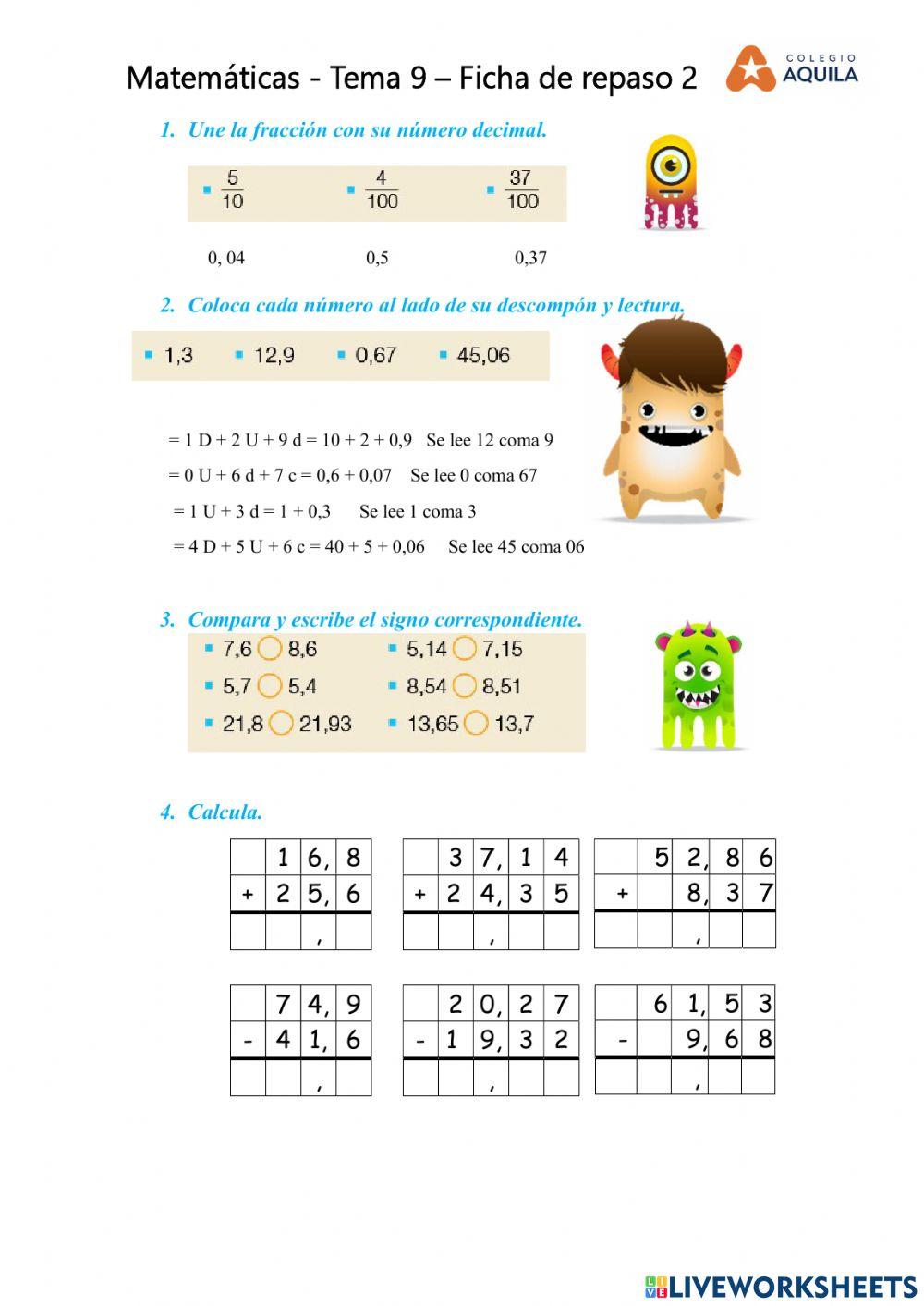 Repaso de Matemáticas -T9-2