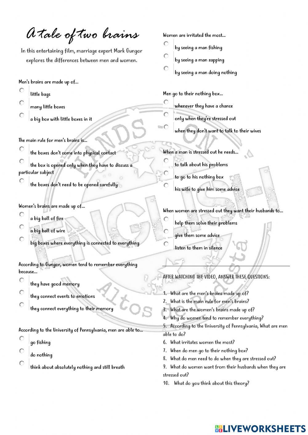 A tale of two brains