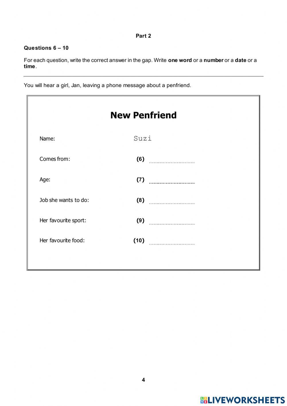 Mock Test Cambridge KET A2 Listening
