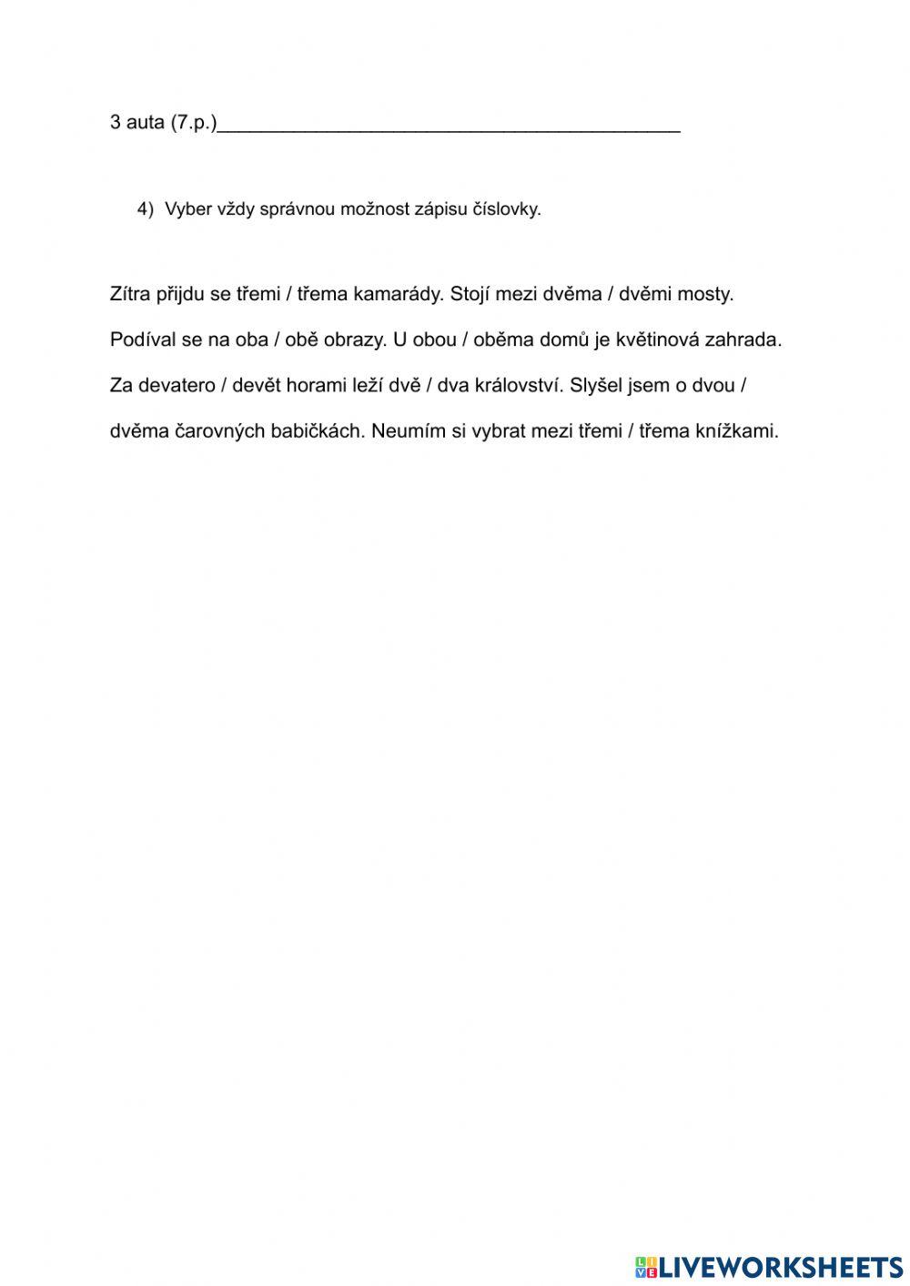 Skloňování číslovek